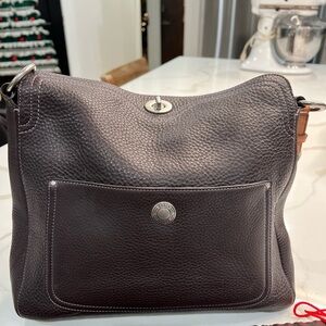 Coach Dark Brown Leather Shoulder Bag